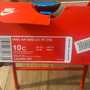 Brand new toddler boy Nike AirMax 270 sneakers , never been worn !